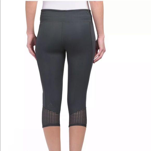 $60 Adidas Supernova Reflective Capris Pants Gray - Picture 2 of 8